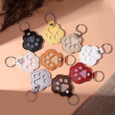 Pet Fur Storage Leather Keychain Dog Paw Memorial Keepsake Souvenir Gift Holder