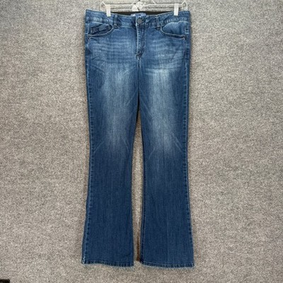 Democracy Flare Jeans Womens 14 Blue Ab Solution Bootcut Stretch Denim Pants