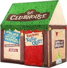 The Clubhouse Kids Play Tent Indoor/Outdoor Roll-up Door Window Openings Poly