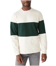 Frank & Oak Mens Relaxed Fit Rugby Stripe Pullover Sweater