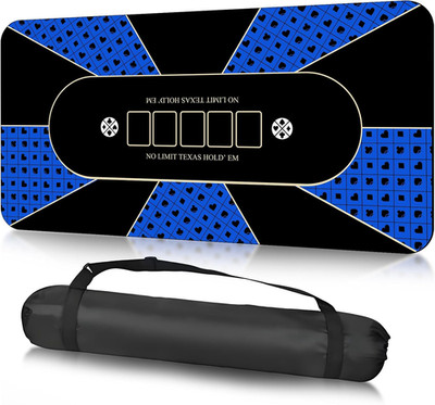 70 X 35 Inch Poker Mat, 8 Players Texas Hold'Em Poker Rubber Mat Poker Topper fo
