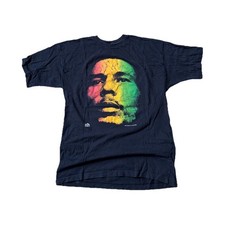 Vintage 1990 s Sun Island Bob Marley Graphic Quote Black Men's XL Cotton T-Shirt