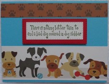 Stampin Up Card Kit Puppy Dogs NOTHING BETTER THAN DOG SLOBBER Paw Prints Toys