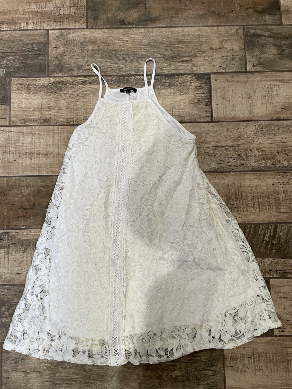 Women's Ambiance Large White Lace Stretch Summer Pencil Dress
