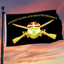 4th Battalion 6th Infantry Regiment US Army Flag 3x5Feet with Brass Grommets