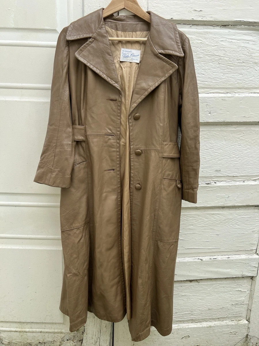 Vintage Leather Trench Coat In Vintage Outerwear Coats & Jackets