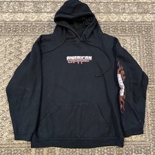 Vtg American Choppers Fire Bike Hoodie Sweatshirt Mens Medium Y2K Motorcycle