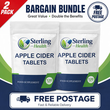 2 x Apple Cider Vinegar Tablets Packs, Vegan, ACV Weight Support Management UK