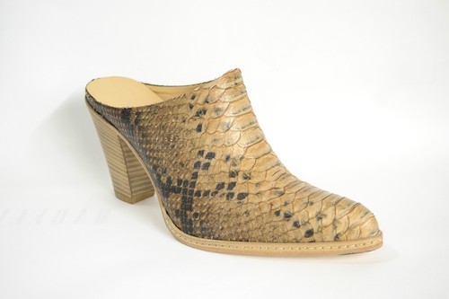 SCARPE SABOT DONNA SU MISURA VERA PELLE VITELLO STAMPA PITONE BEIGE 34 41  42 43 | eBay