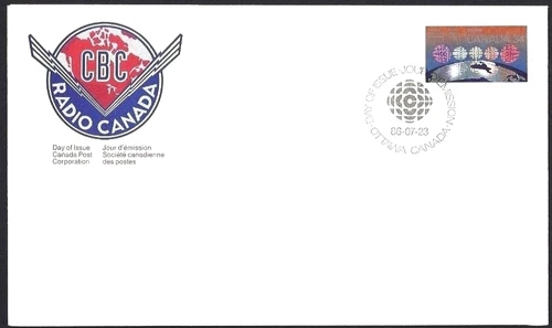 🍁Canada    #1103    "CANADIAN BROADCASTING"     Brand New 1986  First Day Cover
