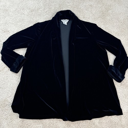 Ronni Nicole Ouida Jacket Womans XL Velour Velvet Jacket Open Front Eveningwear - Picture 8 of 16