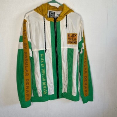 Vintage Black by Popular Demand Full Zip Windbreaker/Track Jacket Men Size XL