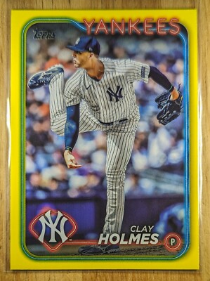 2024 Clay Holmes Topps Series 1 MLB SP Yellow Parallel #247 New York Yankees