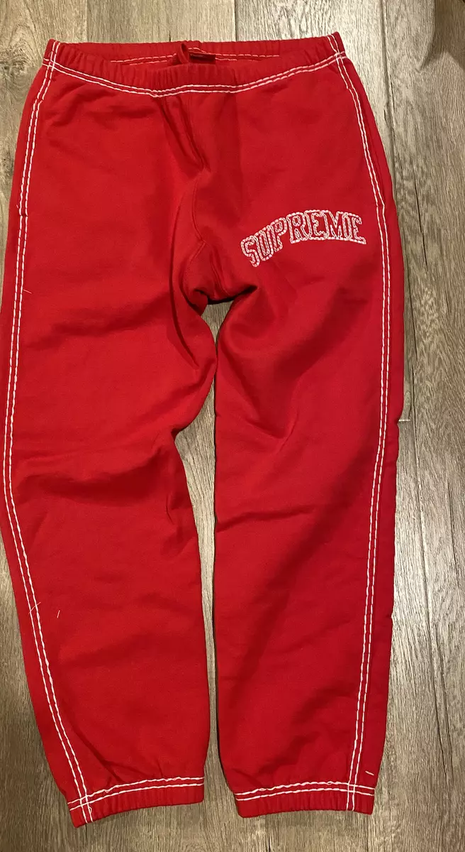 Supreme Big Stitch Sweatpant RED size SMALL (FW20) SOLD OUT