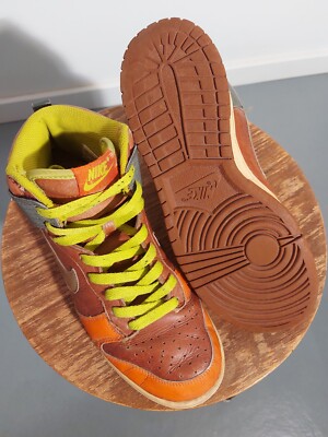 2007 Nike SB Dunk High Premium Orange Blaze Reflection Cognac