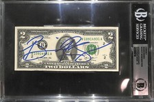Brandi Rhodes Signed 2 Dollar Bill BAS Beckett COA AEW NXT Gem Mint 10 Autograph