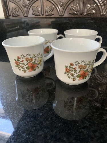  Corelle Corning Indian Summer Coffee Mug / Tea Cup Set of 4 Vintage