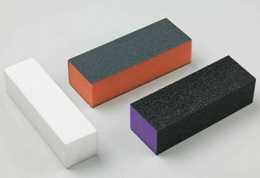 THE EDGE NAIL BUFFER ACRYLIC SANDING BLOCK FILES WHITE, ORANGE, PURPLE, BLUE SALON ART