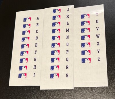 *GLOSS* 26 MLB A-Z (Alphabetical) Sports Card Dividers Sticker Labels Set
