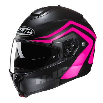 HJC C91N Nepos schwarz pink Integralhelm mit Sonnenblende für Brillenträger