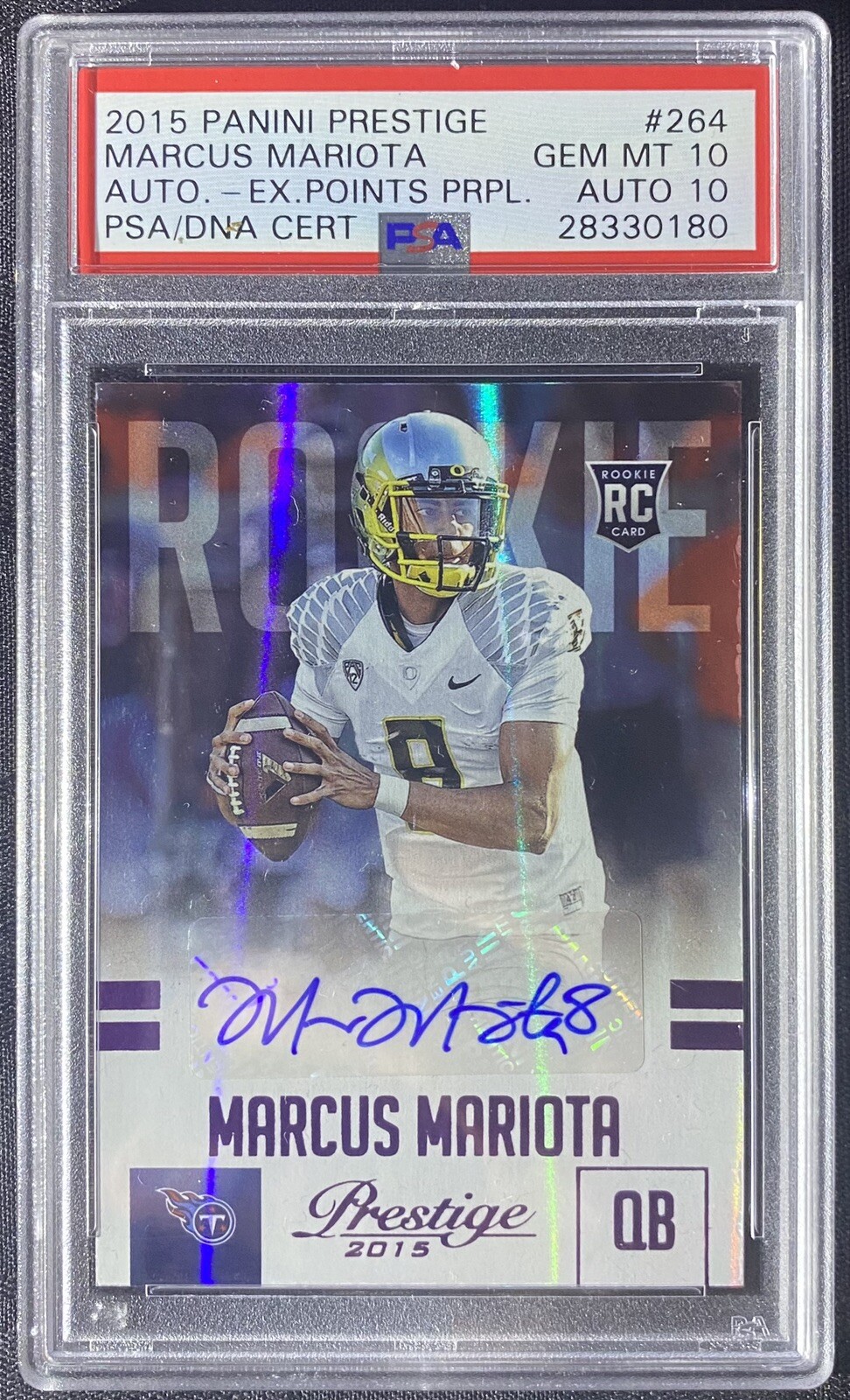 Marcus Mariota Panini Prestige #264 Extra Points Purple