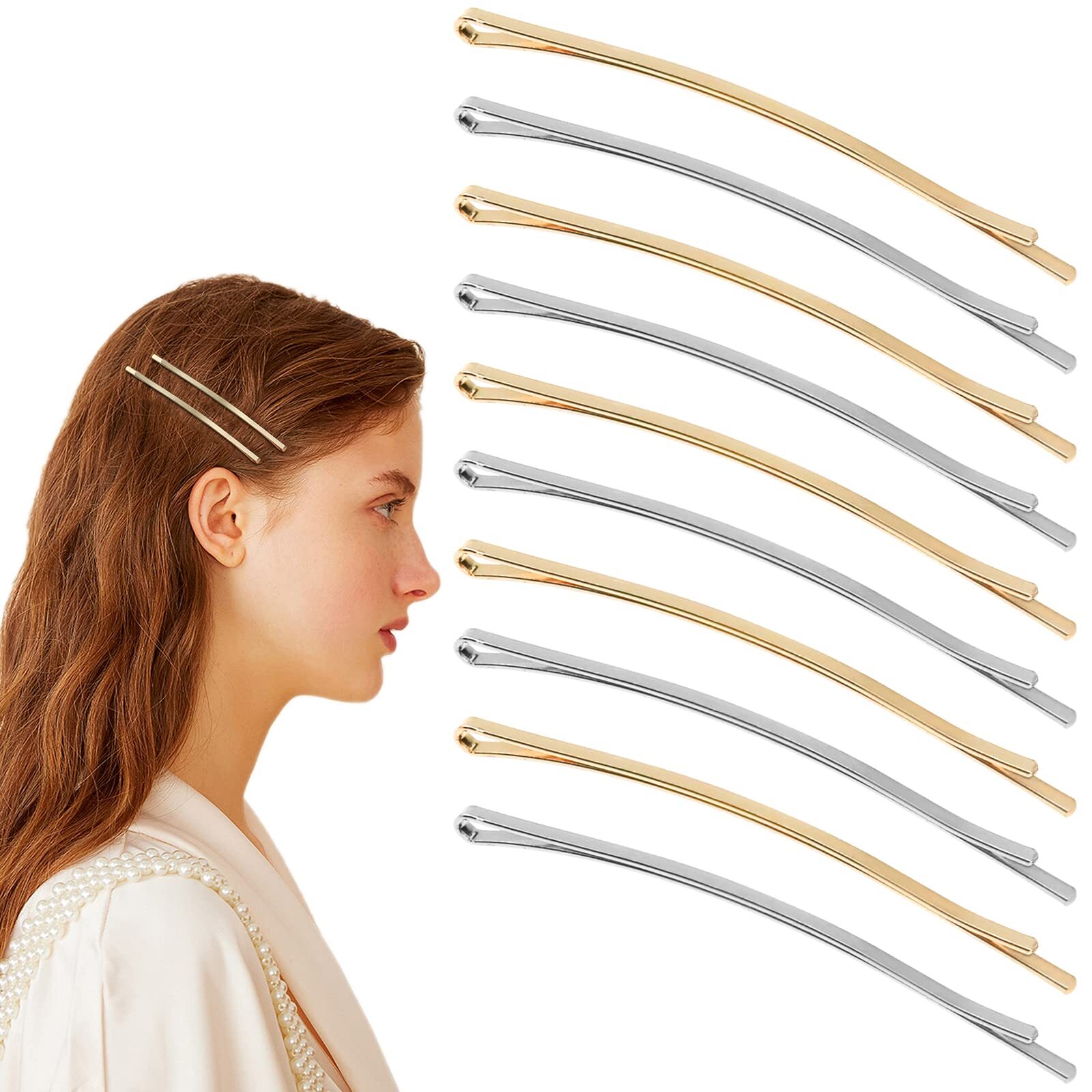 50 Jumbo 3.34-Inch Metal Bobby Pins for Secure Hair Styling