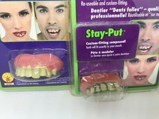 Halloween Teeth Vampire Monster Gold Tooth Crazy Costume Accessory