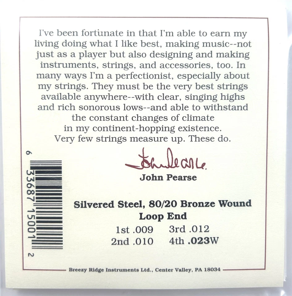 John Pearse Dulcimer Strings 2 Sets 4 String 09-10-12-23w - Image 3 of 4