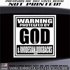 Protected God & Rhodesian Ridgeback Dog Security Decal Sticker Truck Car Window