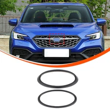 Matte Black ABS Front + Rear Emblem Trim Ring For Subaru WRX 2021-2023