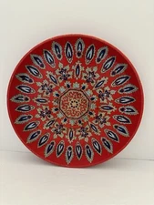 Vibrant Red Mandala Metal Tray Barware drinks tray 12”