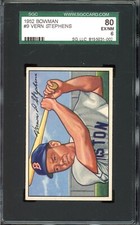 1952 Bowman #9 Vern Stephens - SGC 6
