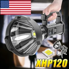 300000LM P120 LED Flashlight Handheld Searchlight USB Rechargeable Work Light