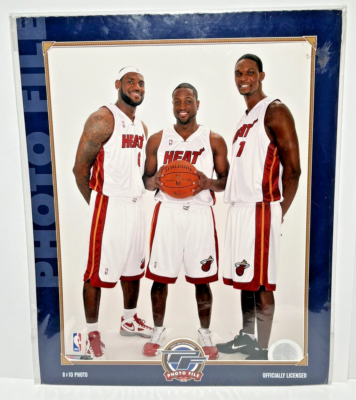 NBA Miami Heat LeBron James , Dwayne Wade \u0026 Chris Bosh Big Three 8x10 Photo | eBay
