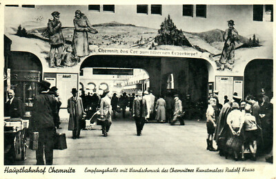 AK* HbF Chemnitz -Empfangshalle m.Wandschmuck d. Chemn. Malers R.Kraus (N)20721