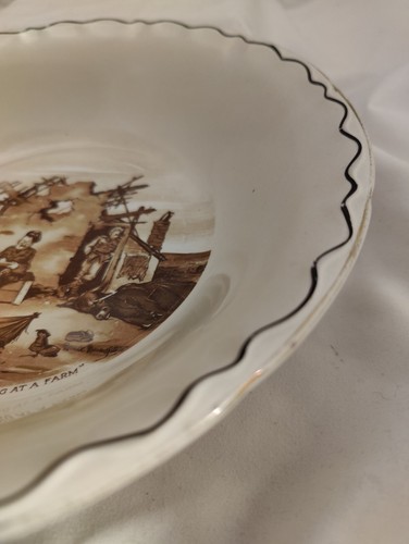 1917 WW1 Grimwades Bruce Bairnsfather World War One Staying On A Farm Large Bowl - Picture 9 of 11