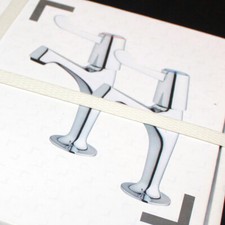 Pillar High Neck Lever Sink Taps (All Dimensions Provided) Chrome Finish