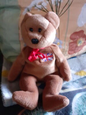Ty Beanie Babies Brittania der Teddybär, kleines Stofftier, 1993