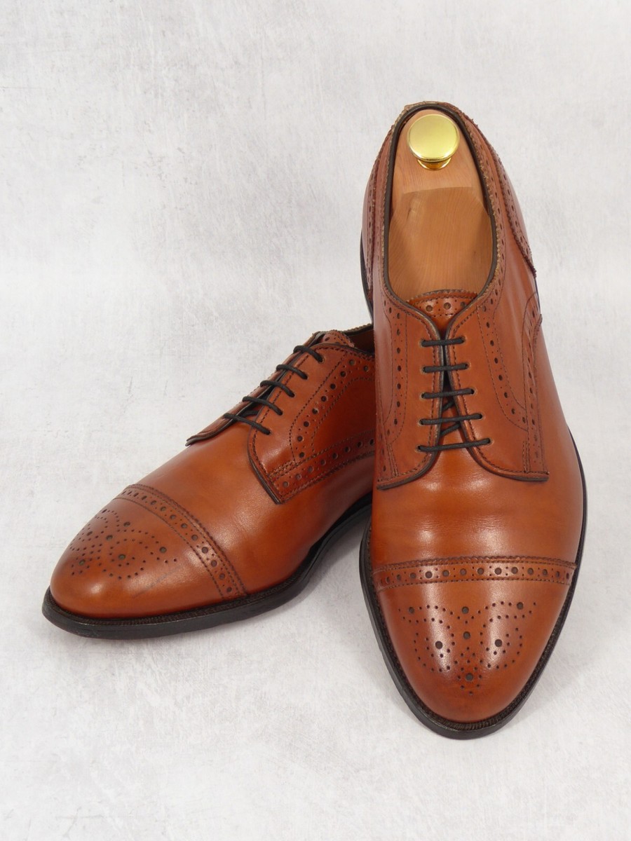 US 6 EE - Allen Edmonds Sanford Walnut Calf Cap Toe Derby  display picture 1