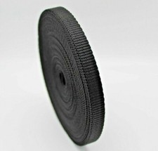 10mm Black Webbing Strap 10m Polypropylene Nylon Tape Strong Durable Roll