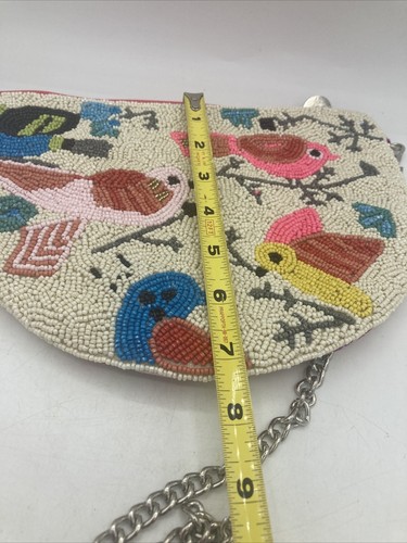 America & Beyond Beaded Bird Bag & Wallet Purse Bright Colors Embroidered Anthro - Picture 13 of 15