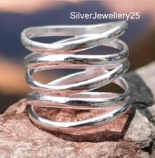 10mm Multiple Layered Criss Cross Women's Thumb Ring,Solid 925 Sterling All Size