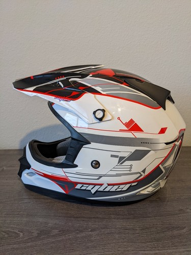 Cyber Helmets UX-25 Motorcycle Helmet w/ Graphics, Gray with Visor & Bag Size L - Picture 7 of 10