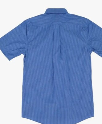 mens stafford short sleeve dress shirts Stafford Mens Plus Size 20 Shirt Short Sleeve Blue Striped