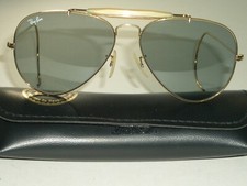 58M VINTAGE B L RAY-BAN GEP BLUE PHOTOCHROMATIC OUTDOORSMAN AVIATOR SUNGLASSES