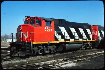 Original Rail Slide - CN Canadian National 5579 Fort Erie ON 3-10-1977