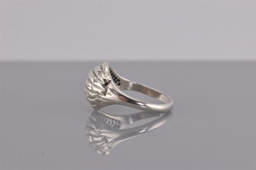 Silver Fox Sterling Silver 11mm Sectional Offset Block Dome Band Ring 925 Sz: 6 - 第 5/7 張圖片