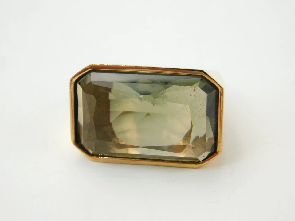 Anillo de cóctel Michael Kors grueso topacio ahumado vidrio tono oro rosa talla 6 Foto 2 de 4