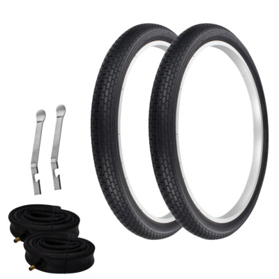 PRO+ TIRES 24 x 2.125 BLACK G-5009 W/ HEAVYDUTY TUBES & TIRE LEVERS
