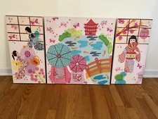 Set of 3 Oopsy Daisy Canvases
